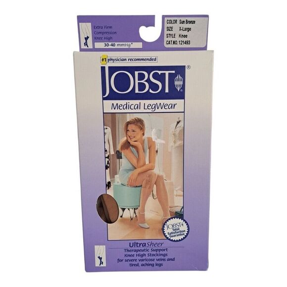 Jobst Medical Compression Stockings Sun Bronze, Knee 30-40 mmHg, XL Comfort - Picture 2 of 6